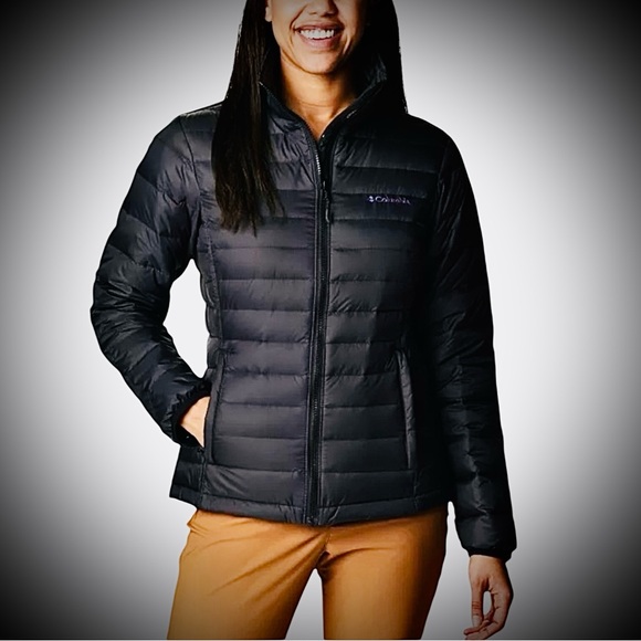 Columbia Powder Pillow Hybrid Black Water Resistant Zip-Up Jacket Size Large - Picture 2 of 16